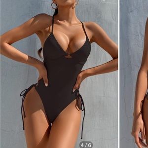 sexy black one piece swimsuit